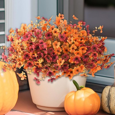 Artificial Flowers for Outdoors Faux Plants Fake Flowers,12 Bundles Faux Silk Colorful Daisy Realistic UV Resistant for Outside Home