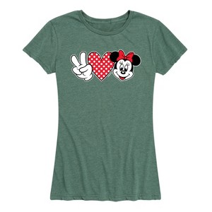 Women's - Disney - Peace Love Minnie Short Sleeve Graphic T-Shirt - 1 of 4