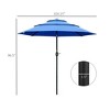 Kumasinova 9FT 3-Tier  Patio Umbrella with Crank,Outdoor Umbrella with Push Button Tilt,Beach Umbrella for Deck,Pool,Outdoor Umbrellas for Patio - 2 of 4
