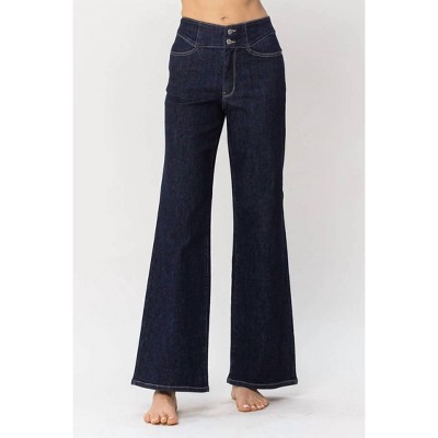 Women's Geometric Waistband Wide Leg Jean - Judy Blue