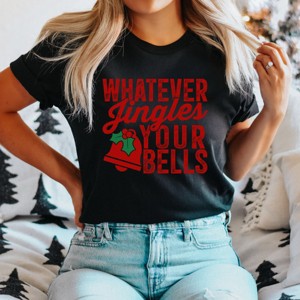 Simply Sage Market Whatever Jingles Your Bells Short Sleeve Tee - L - Black - 1 of 4