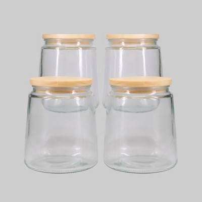 4ct Small Jars with Wood Lid - Bullseye's Playground™