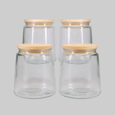 4ct Small Jars with Wood Lid - Bullseye's Playground™