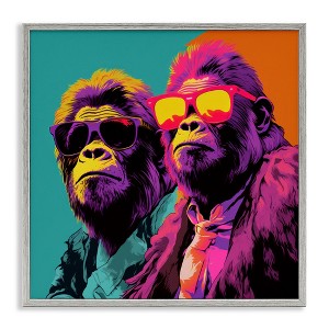Stupell Industries Pop Style Gorilla Duo Framed Giclee Art - 1 of 4