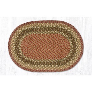 Earth Rugs Olive, Burgundy & Gray Oval Braided Jute Rug – Handcrafted Rustic Farmhouse Accent for Kitchen, Entryway & Living Room - 1 of 1