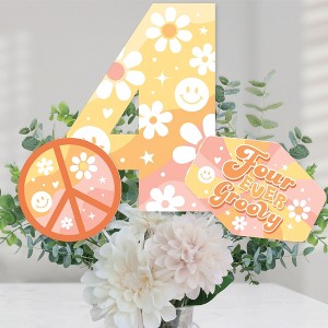 Big Dot of Happiness Four-Ever Groovy - Boho Hippie Fourth Birthday Party Centerpiece Sticks - Table Toppers - Set of 15 - 1 of 4