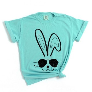 Simply Sage Market Women's Sunglasses Bunny Short Sleeve Garment Dyed Tee - 1 of 4