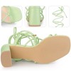 Perphy Women's Square Toe Strappy Lace Up Slingback Chunky Heel Sandals - 3 of 4