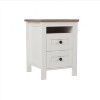 Gulches Farmhouse Nightstand White+Brown, 2 Drawers Wooden Side Table, Sleek Lines Well-Proportioned Design for Bedroom Storage - 4 of 4