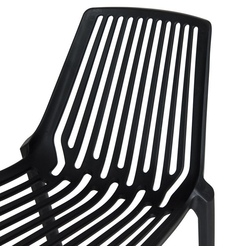 LeisureMod Acken Plastic Stackable Dining Chair Set of 2, 5 of 7