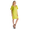 24seven Comfort Apparel Solid Color Loose Fit V Neck T Shirt Style Womens Knee Length Dress - 2 of 4