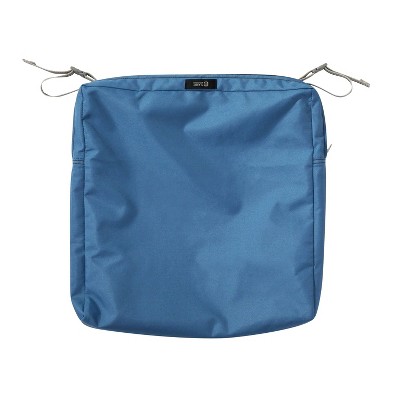 Empire Blue Square Outdoor Patio Seat Cushion in Solution-Dyed Polyester