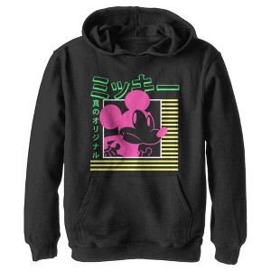 Boy's Disney Mickey Mouse Neon Kanji Pull Over Hoodie - 1 of 4