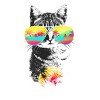 Men's Design By Humans Cat Breeze By Artemple T-Shirt - 2 of 4