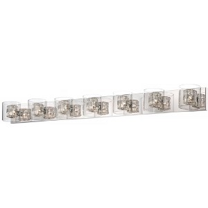 Possini Euro Design Wrapped Wire Modern Wall Light Polished Chrome Hardwire 56" 7-Light Fixture Clear Glass for Bedroom Bathroom Reading Living Room - 1 of 4