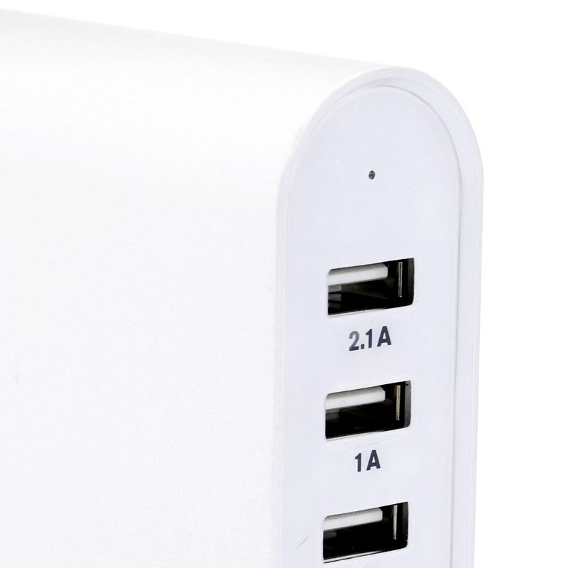 Trexonic 7.1 Amps 5 Port Universal USB Compact Charging Station in White Finish, 3 of 4