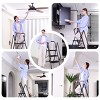 Yukimo 54"H Folding Step Ladder - Sturdy Steel & Plastic, Wide Anti-Slip Pedal & Safety Foam Handle, Lightweight Space-Saving, Black - 4 of 4