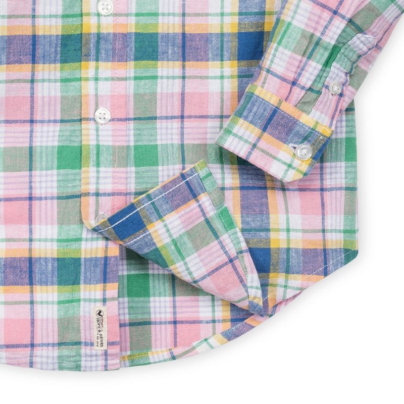 Hope & Henry Boys' Long Sleeve Linen Button Down Shirt, Kids, 5 of 7