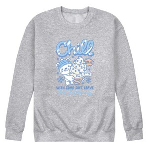 Men's - Instant Message - Polar Bear Ice Cream Graphic Fleece Sweatshirt - 1 of 4
