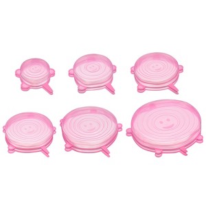 Unique Bargains Reusable Silicone Stretch Lids for Bowls and Food Covers 2 Sets - 1 of 4