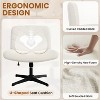 Yaheetech Boucle Swivel Office Chair for Home Office, White - 4 of 4