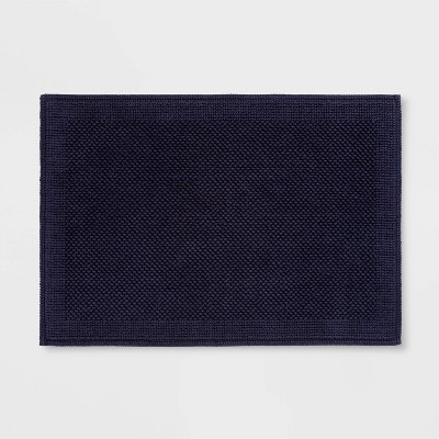 navy blue bath mat