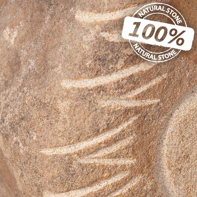 Hand-Carved Natural Granite 6" Standing Hedgehog Garden Accent