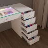 Racxily 51.2" Vanity Desk with RGB LED Light Strip, Modern Glass Top Makeup Vanity with 11 Drawers, Large Dressing Table for Bedroom - 3 of 4