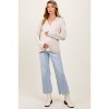 Pinkblush Light Blue Distressed Hem Slim Wide Leg Maternity Jeans - 2 of 4
