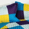 Slickblue 3PC Quilt Set, Hand-Stitched Patch Design, Full/Queen, Reversible, 100% TC Fabric, Multiple Color Options - 2 of 4