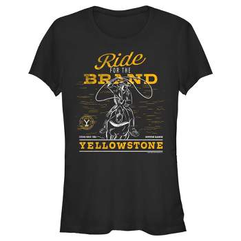 Juniors Womens Yellowstone Dutton Ranch Cowboy Ride For The Brand T-Shirt