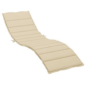 vidaXL Oxford Fabric Sun Lounger Cushion - Beige, Soft Foam Fiber Filled, Water-Repellant, Suitable for Indoor and Outdoor Use - 1 of 4