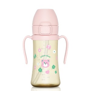 Grosmimi PPSU Straw Cup with Flip Top - 10oz (300ml) Stage 2 Straw - 1 of 4