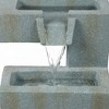 LuxenHome Patina Stone Gray Cement Double Column Outdoor Fountain with LED Lights - 3 of 4