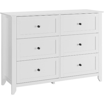 Dresser for Bedroom, 6 Chest of Drawer Dresser Storage Cabinet, Modern Wood Organizer TV Stand Console Table for Living Room, Entryway