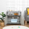 SKYONE Hidden Cat Litter Box Enclosure with Side Entrance, Odor-Trapping Indoor Furniture, - 2 of 4