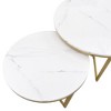 NicBex Modern Round Nesting Coffee Table with Marble Top and Metal Base for Living Room, White - 4 of 4