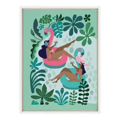Kate and Laurel Thinking of You Line Art, Sitting Beauty by Rachel Lee  Framed Culture Canvas Wall Art Print 24 in. x 18 in. (Set of 2) 223384 -  The Home Depot