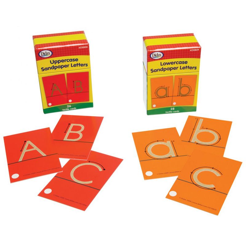 Didax Sandpaper Letter Set - Upper and Lowercase Letters 54 Pieces, 1 of 4
