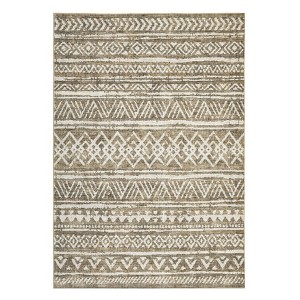 Indoor Farmhouse Bedroom Living Room Rugs Soft Low Pile Carpet with Geometric Pattern - 1 of 4