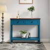 KIGFTSOD Farmhouse Rustic Console and Side Table with 2 Drawers and Storage Shelf for Entryway, Living Room, Hallway - 3 of 4