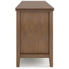 72" Solid Wood TV Media Stand with Handcrafted Finish, Cord Management, and Tempered Glass Doors for Living Room and Bedroom - 3 of 4