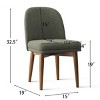 Modern Dining Chairs Set of 8, Upholstered Accent Side Chairs with Double Cushion Seat and Walnut-Finish Solid Wood Legs-Tanpinhause - 3 of 4