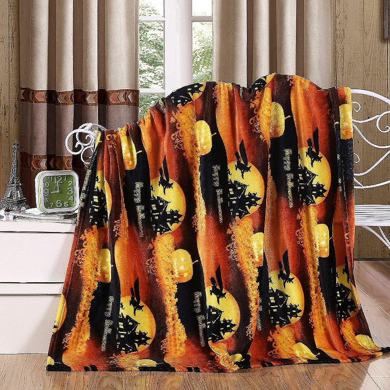 Kate Aurora Ultra Soft & Cozy Oversized Halloween Flying Witches Plush Throw Blanket Cover - 50 in. W x 60 in. L, 2 of 4