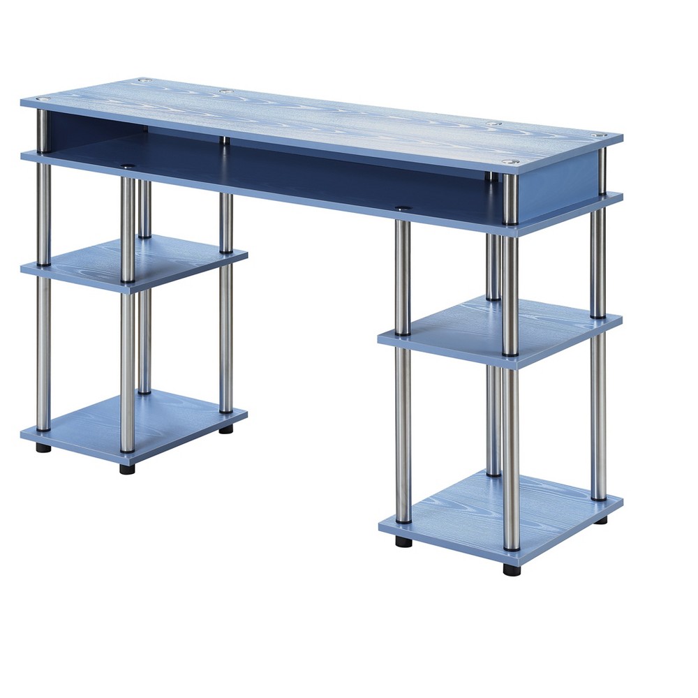 Photos - Office Desk Breighton Home Harmony Office No Tools Writing Desk with Shelves Blue