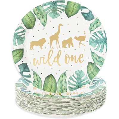 Sparkle and Bash 48 Pack Wild One Paper Plates for Safari Party (9 In)