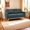JUJABU 67.7'' Mid-Century Modern Tufted Loveseat Sofa with Wood Legs – Upholstered Fabric - 3 of 4