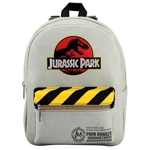 Jurassic Park Dinosaur Movie Logo Caution Tape Grey Mini Backpack : Target