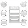 SEVOBAL 4-Tier Hollow Carved Shoe Rack Board Shoe Storage Organizer Cabinet for Narrow Entryway Space-Saving Boots Display, White, 28.35"*10.24"*3.15" - 4 of 4