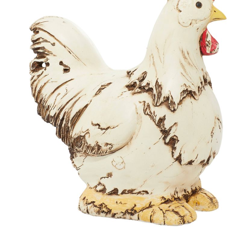 12&#34; x 11&#34; Magnesium Oxide Farmhouse Rooster Garden Sculpture White - Olivia &#38; May, 4 of 11